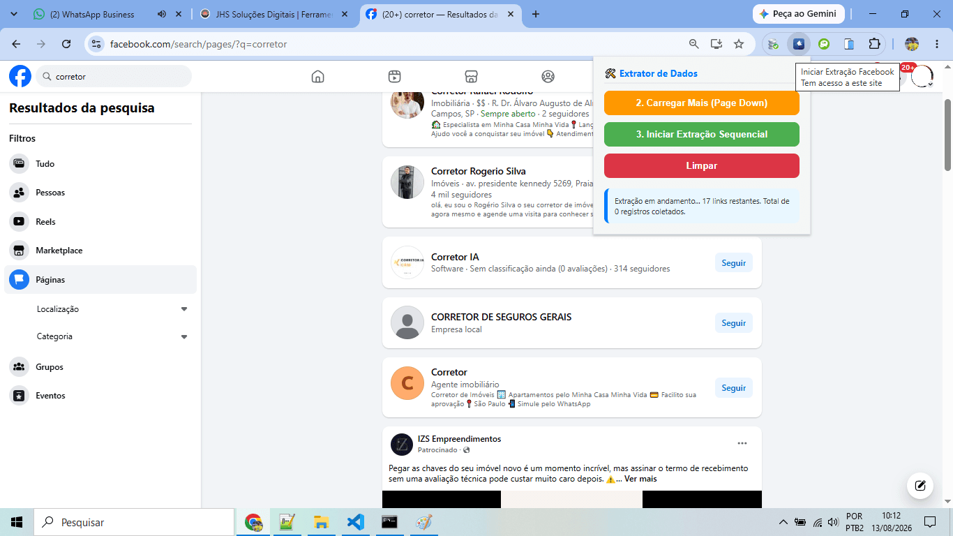 FB-LEADS: Extrator do Facebook